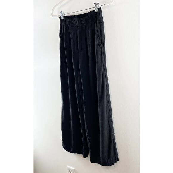 Z Supply High Rise Wide Leg Farrah Linen Blend Pants Trousers Black XS - Picture 8 of 10